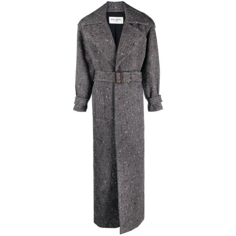 생로랑 여성 코트 Grey double breasted belted wool coat 19212572_708221Y7E72