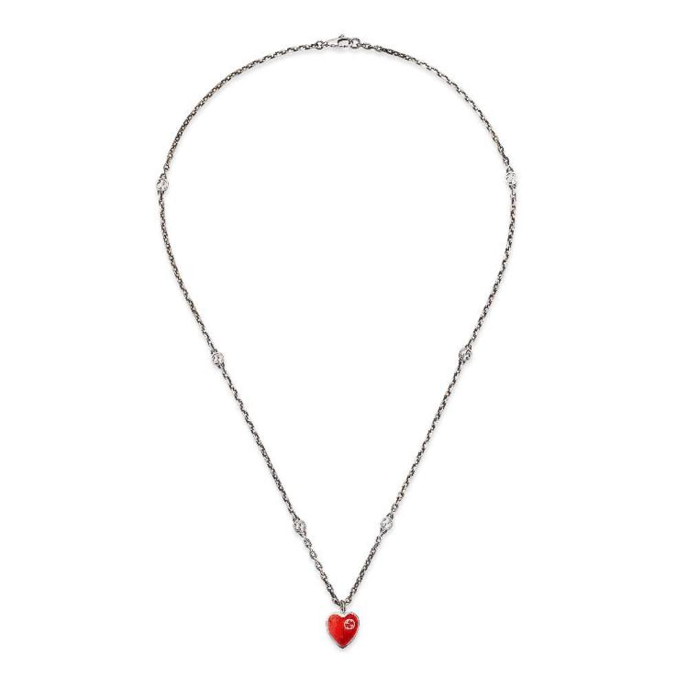 구찌 여성 목걸이 645545 J89B4 1192 Gucci Heart necklace with InterlockingG