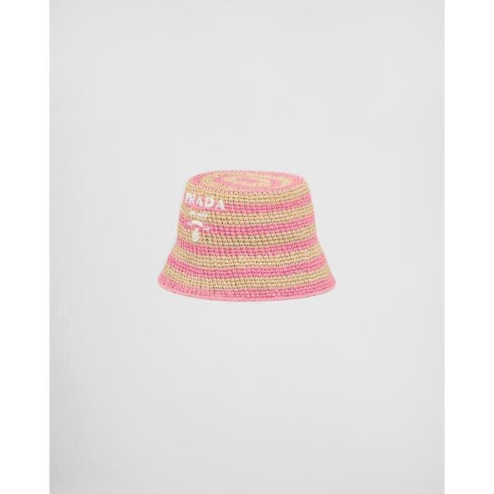 프라다 여성 모자 1HC137_2D1N_F0NJX Crochet bucket hat