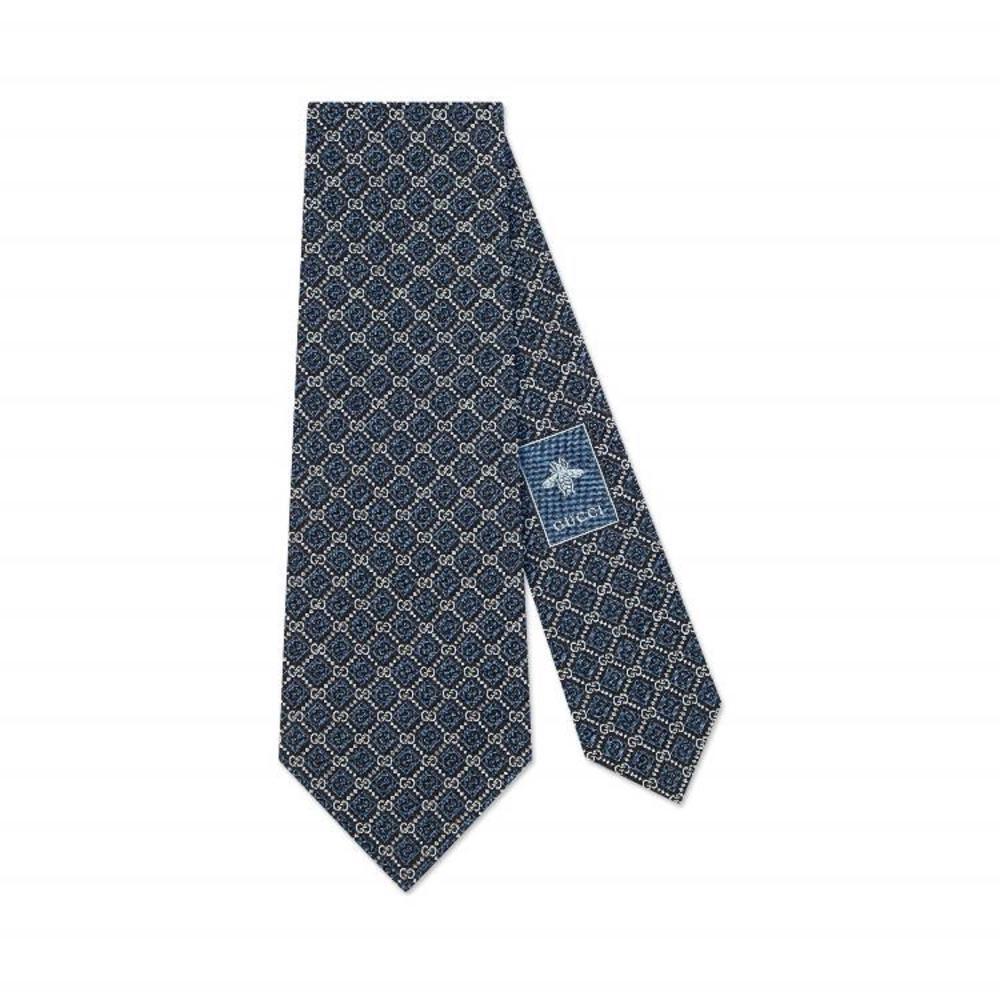 구찌 남성 타이 보타이 571800 4E002 4569 GG and rhombus motif silk tie