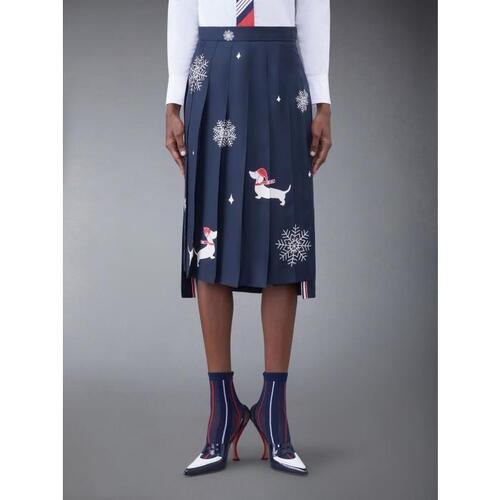 톰브라운 여성 스커트 FGC400A-F0542-415 Holiday Silk Classic Pleated Skirt