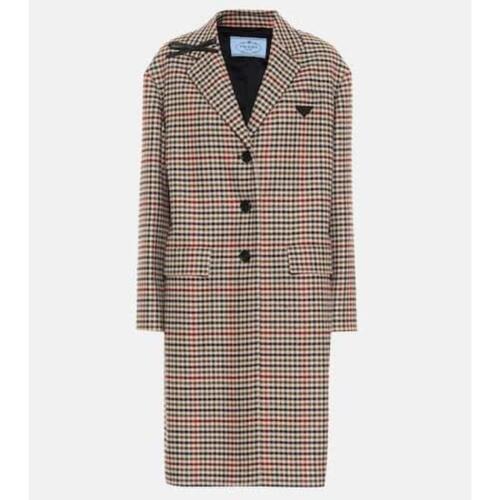 프라다 여성 코트 Checked wool&amp;cashmere coat P00495866