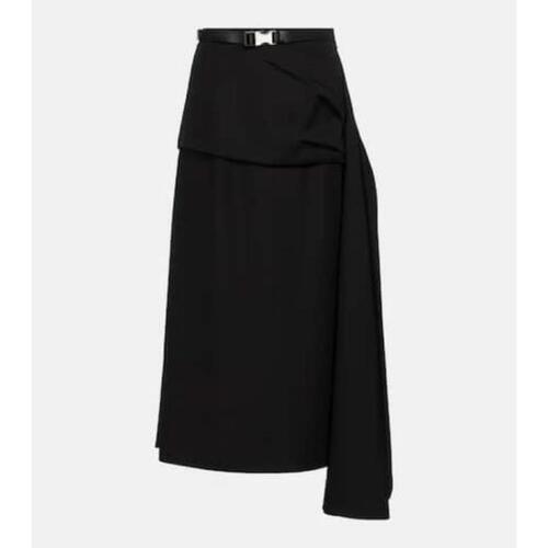 프라다 여성 스커트 Belted twill midi skirt P00528274