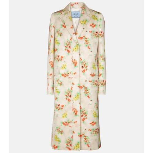 프라다 여성 코트 Floral wool&amp;silk coat P00528319
