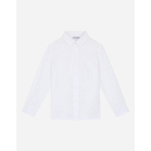돌체앤가바나 유아동 남아 티셔츠 맨투맨 Linen shirt with DG embroidery L42S70G7YEAW0800