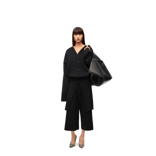 로에베 여성 코트 Draped coat in wool blend Black S540Y17KAT-1100