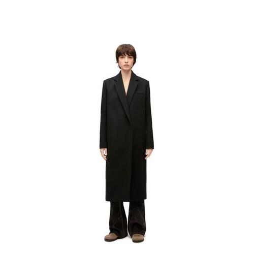 로에베 여성 코트 Tailored coat in wool Black S540Y01X78-1100