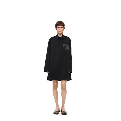 로에베 여성 코트 Trapeze coat in wool&amp;cashmere Black S359Y01X98-1100