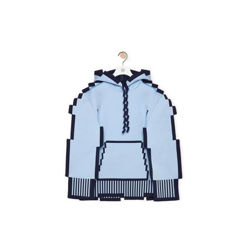 로에베 여성 후드티후드집업 Pixelated hoodie in technical knit Light Blue S540Y14KCP-5140