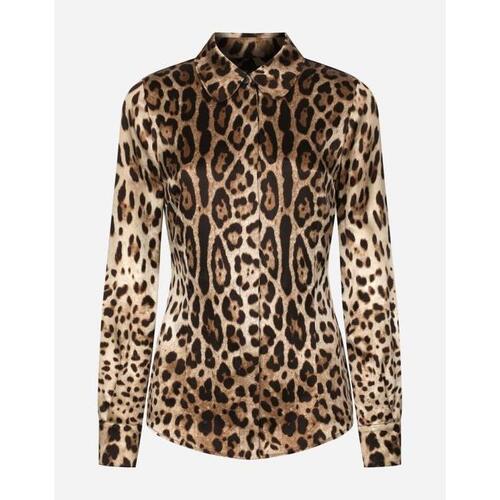 돌체앤가바나 여성 블라우스 셔츠 Leopard print satin shirt F5I01TFS1GTHY13M