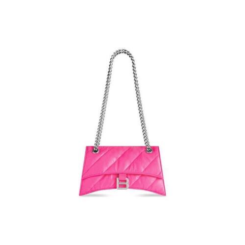 발렌시아가 여성 숄더백 크로스백 Womens Crush Small Chain Bag Quilted in Fluo Pink 7163512AABD5634