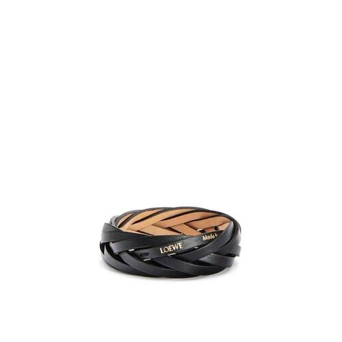 로에베 남성 팔찌 Braided bangle in classic calfskin Black J242240X45-1100