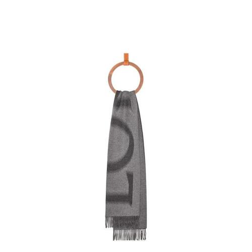로에베 여성 스카프 숄 LOEWE scarf in wool&amp;cashmere Light Grey/Dark Grey F540257X18-1131