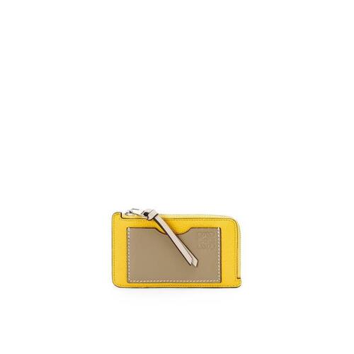 로에베 여성 카드지갑 Coin cardholder in soft grained calfskin Yellow/Clay Green C660Z40X04-0013