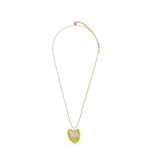 로에베 여성 목걸이 Anthurium pendant necklace in sterling silver Green J937241X06-4100