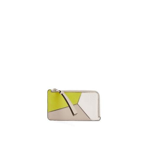 로에베 여성 카드지갑 Puzzle coin cardholder in classic calfskin Lime Yellow/Light Oat C510R50X04-6341
