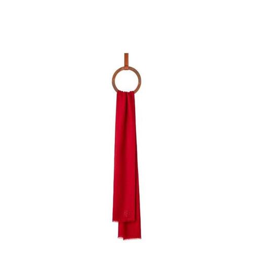 로에베 여성 스카프 숄 Scarf in cashmere Red F813487X01