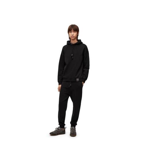 로에베 남성 후드티 후드집업 Puzzle relaxed fit hoodie in cotton Black H526Y25J26-1100
