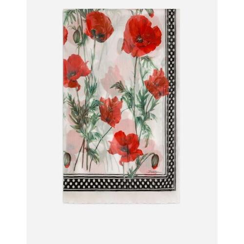 돌체앤가바나 여성 스카프 숄 Poppy print silk scarf (120 x 200) 158059579814725