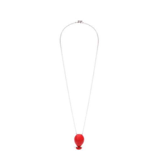로에베 여성 목걸이 Balloon pendant in sterling silver&amp;enamel Scarlet Red J710241X02-7120