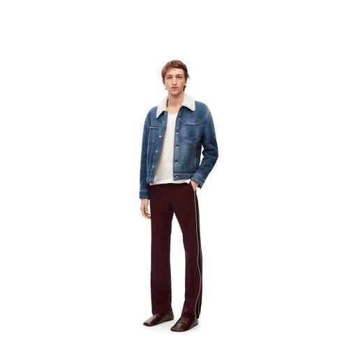 로에베 남성 바지 데님 Tracksuit trousers in wool Aubergine H526Y04WCQ-6110