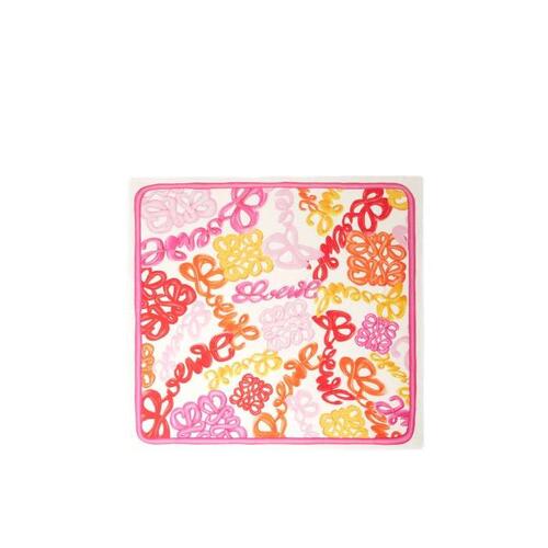 로에베 여성 스카프 숄 LOEWE Anagram scarf in silk&amp;cashmere Bright Pink/Multicolor F540255X01-9592