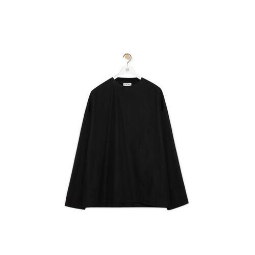 로에베 남성 티셔츠 맨투맨 Open back top in cotton Black H526Y07W19-1100