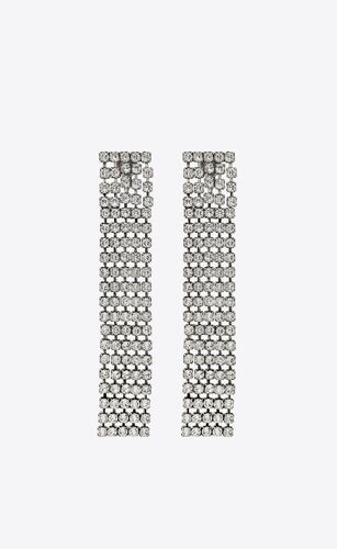 생로랑 여성 귀걸이 736990Y15268368 bulky rhinestone earrings in metal