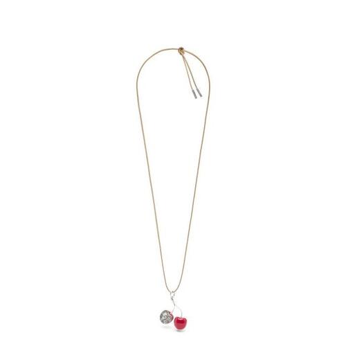 로에베 여성 목걸이 Cherry pendant necklace in sterling silver&amp;enamel Silver J937241X02-1160