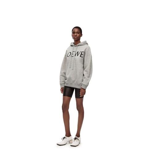 로에베 여성 후드티후드집업 Oversized fit hoodie in cotton Grey Melange S359Y25X15-1440