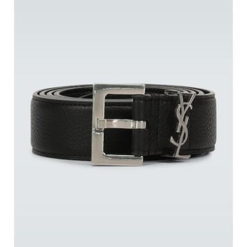 생로랑 남성 벨트 Slim grained leather belt P00492146