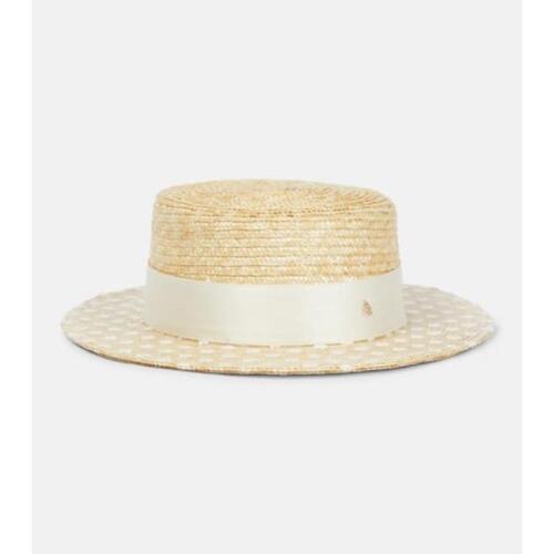 Maison Michel 여성 모자 Kiki embellished straw boater hat P00780735