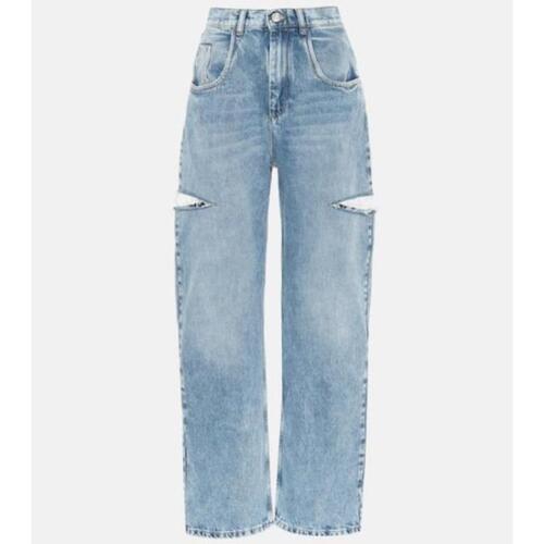 메종마르지엘라 여성 바지 데님 Cutout high rise wide leg jeans P00403550