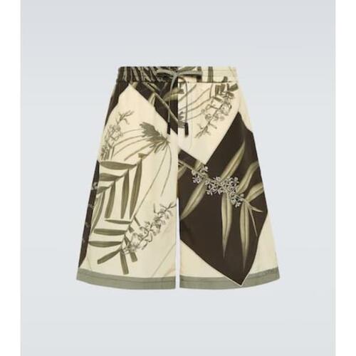 로에베 남성 바지 데님 Paulas Ibiza printed cotton&amp;silk shorts P00944229