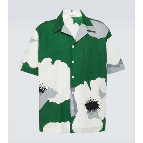 발렌티노 남성 셔츠 Floral cotton poplin bowling shirt P00893335