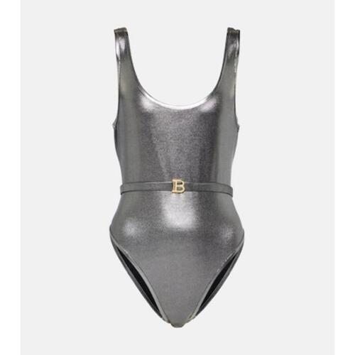 발망 여성 비치웨어 B belted metallic swimsuit P00916173