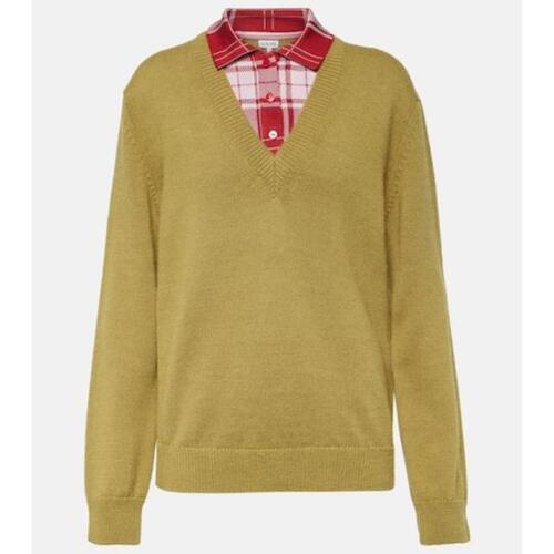로에베 여성 니트웨어 Trompe loeil wool&amp;silk sweater P00924501
