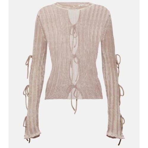 아크네스튜디오 여성 니트웨어 Ribbed knit cotton blend sweater P00913755