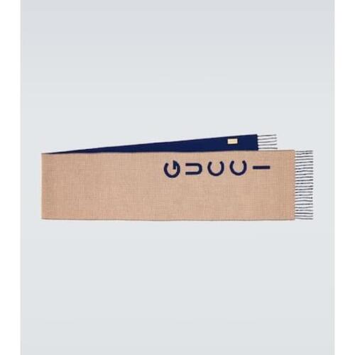 구찌 남성 스카프 숄 Logo wool&amp;cashmere scarf P00879382