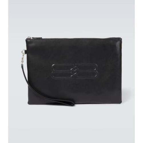 발렌시아가 남성 클러치 BB Icon leather pouch P00670526