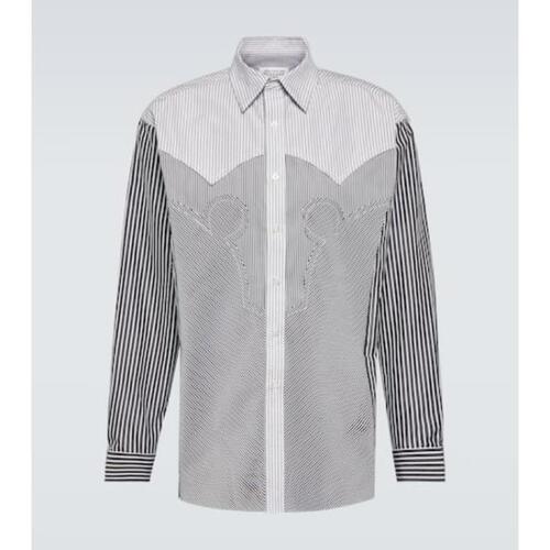 메종마르지엘라 남성 셔츠 Striped cotton blend shirt P00877770