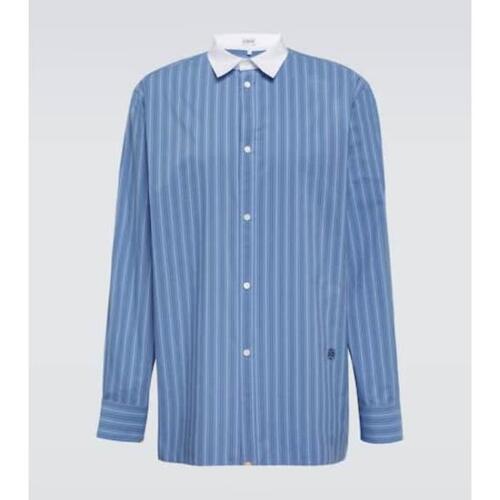 로에베 남성 셔츠 Striped cotton poplin shirt P00883881