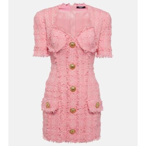 발망 여성 원피스 Cotton blend tweed bustier dress P00922476