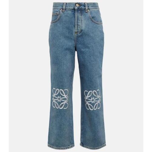 로에베 여성 바지 데님 Anagram high rise cropped jeans P00755055
