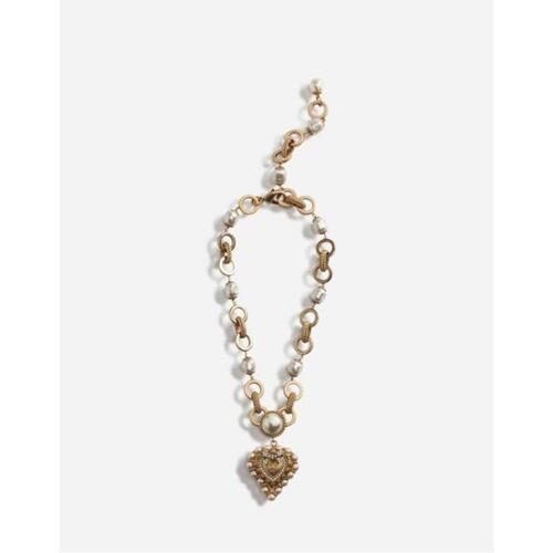 돌체앤가바나 여성 목걸이 Short necklace with decorative sacred heart&amp;pearl details WNL6A2W1111ZOO00