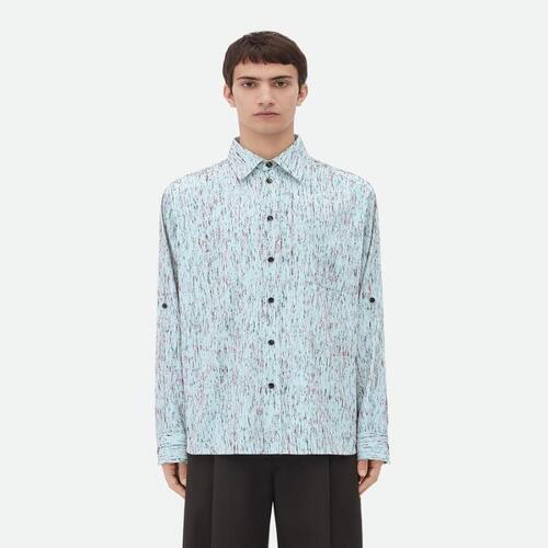 보테가베네타 남성 셔츠 Textured Viscose Stripe Shirt With BV Embroidery 785733V3ZU04010