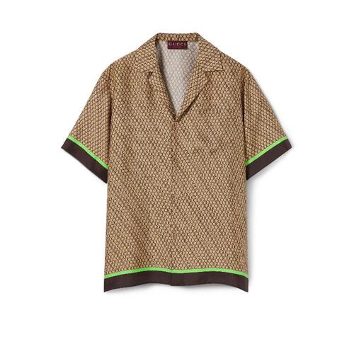 구찌 남성 셔츠 787257 ZAQL8 9549 Gucci print silk bowling shirt