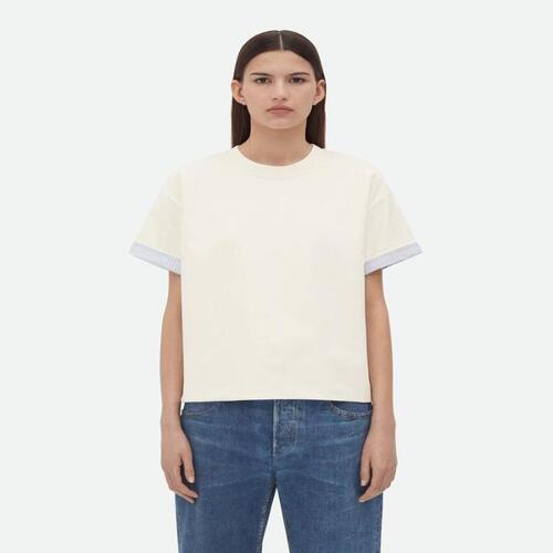 보테가베네타 여성 블라우스 셔츠 Double Layer Cotton Check T Shirt 753811V41U09071