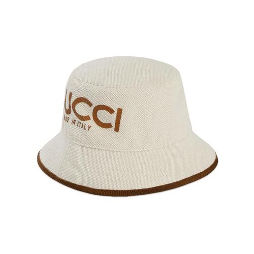 구찌 남성 장갑 777372 4HA7Y 9464 Bucket hat with Gucci print
