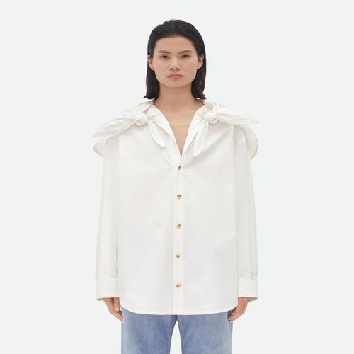보테가베네타 여성 블라우스 셔츠 Compact Cotton Shirt With Knots 788913V2BL09000